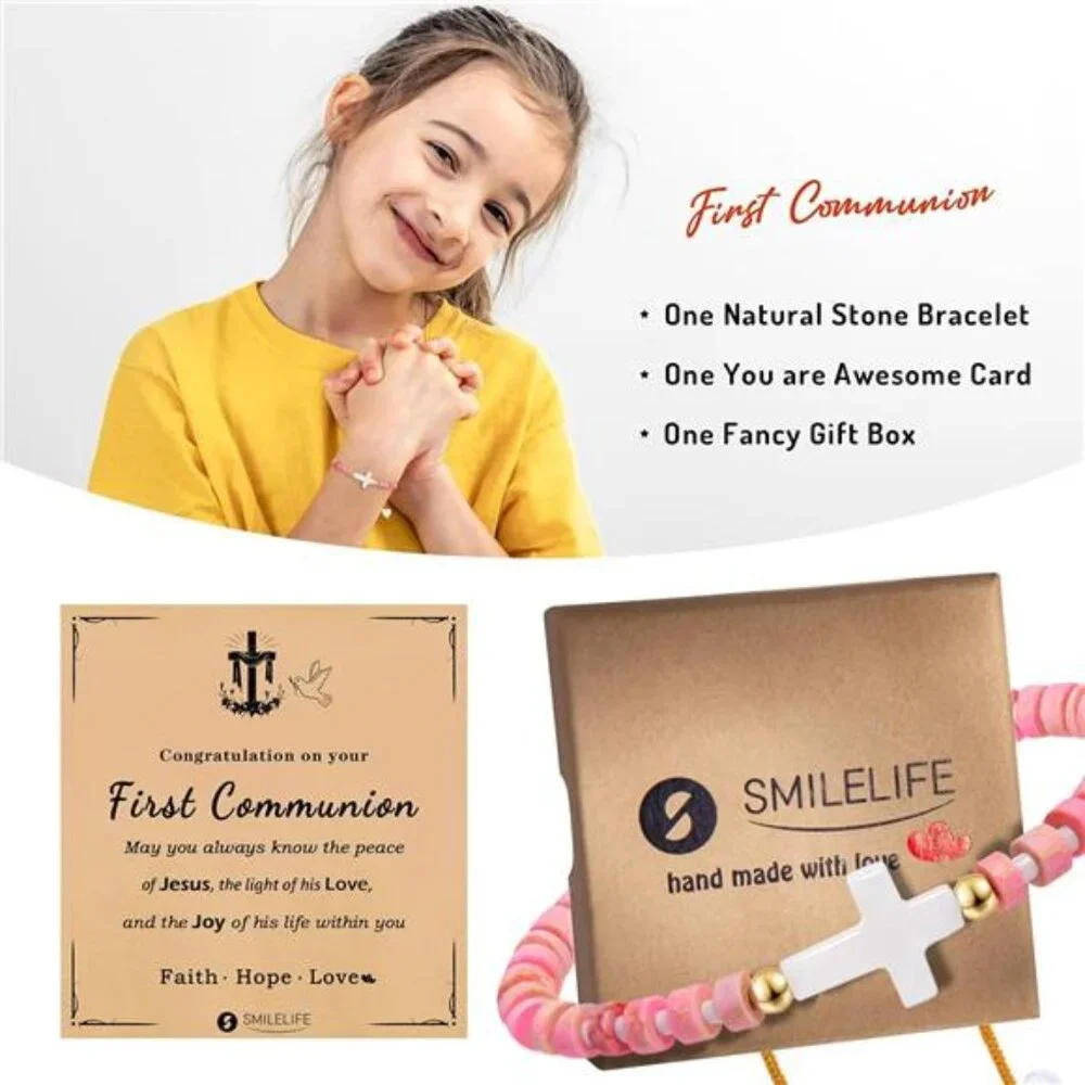 Cross Bracelet for Women, Girls & Boys - First Communion, Baptism & Christian - Picture 3 of 7